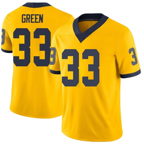 German Green Michigan Wolverines Youth NCAA #33 Maize Limited Brand Jordan College Stitched Football Jersey SBV6854CB